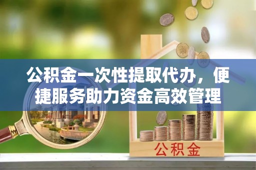 屯溪公积金一次性提取代办，便捷服务助力资金高效管理