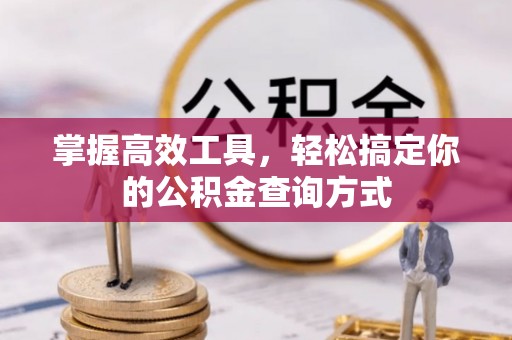 屯溪掌握高效工具，轻松搞定你的公积金查询方式